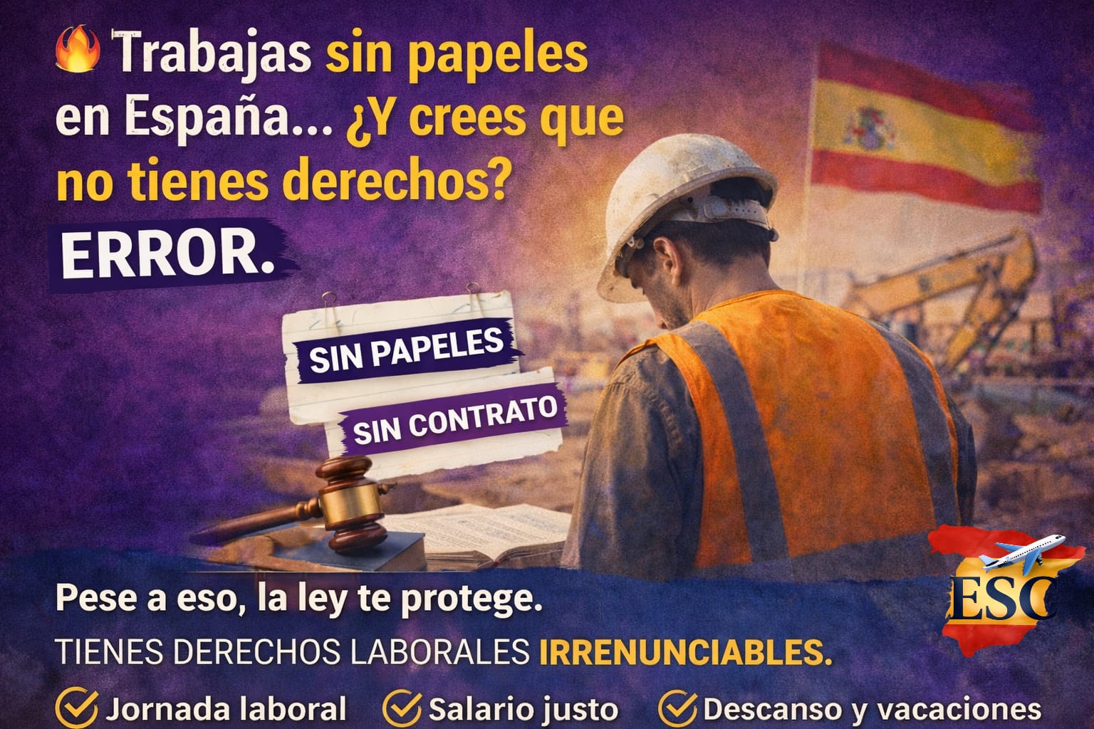 🔥 ¿Trabajas sin papeles en España y crees que no tienes derechos? ERROR.