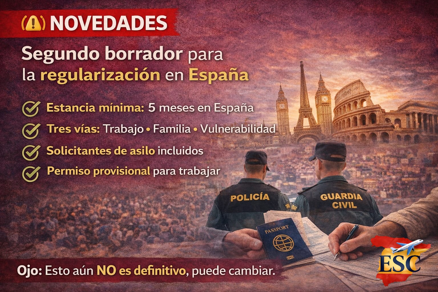 🚨 NOVEDADES: Segundo borrador de la regularización de extranjeros en 2026