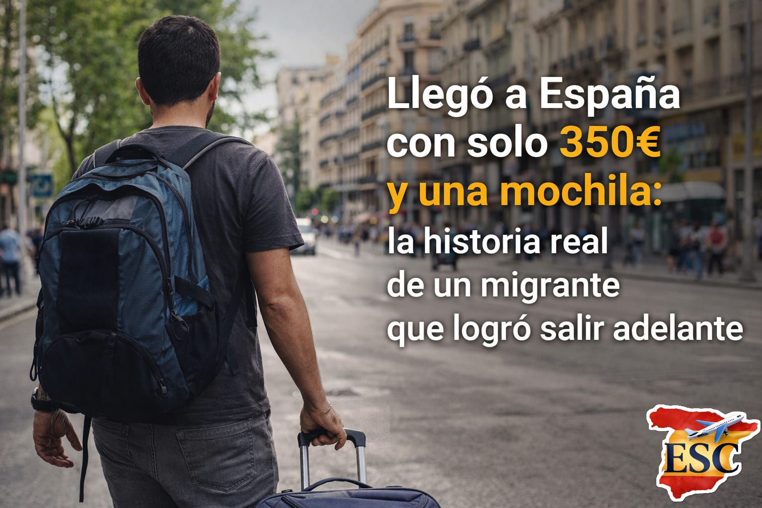 Historia real de migrante en España: llegó con 350€ , una mochila y logró salir adelante